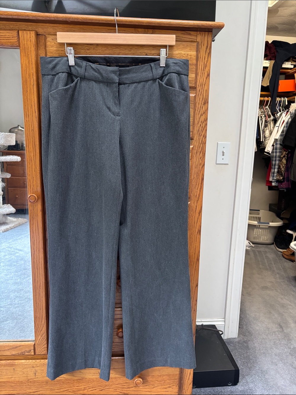 Express Editor Women’s Charcoal Gray Dress Trousers